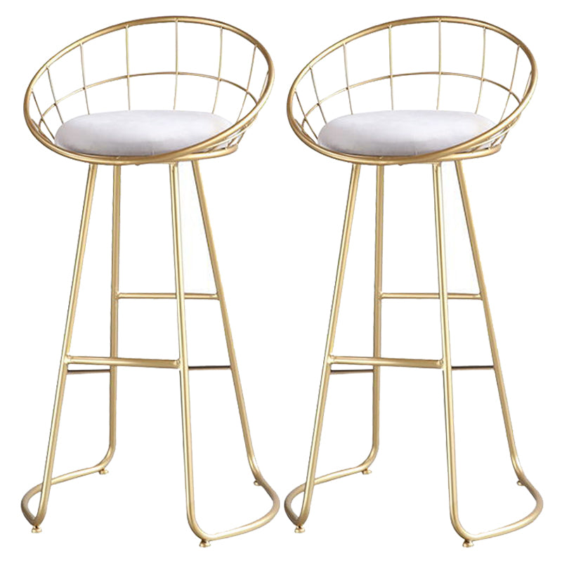 Contemporary Low Back Bar Stools Metal Barstool with Cushion for Bar