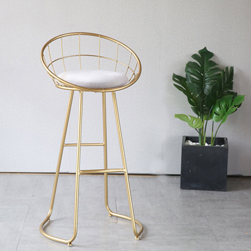 Contemporary Low Back Bar Stools Metal Barstool with Cushion for Bar