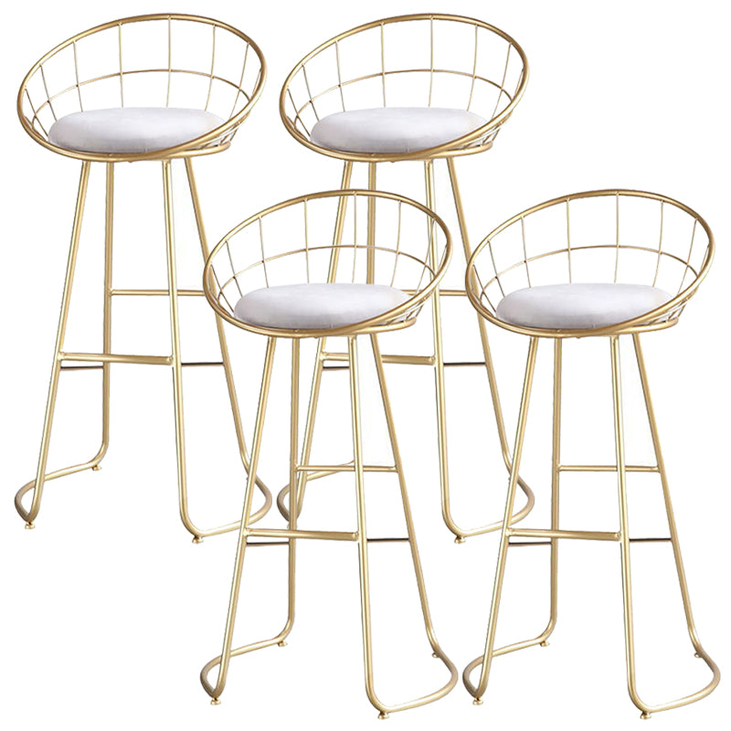 Contemporary Low Back Bar Stools Metal Barstool with Cushion for Bar