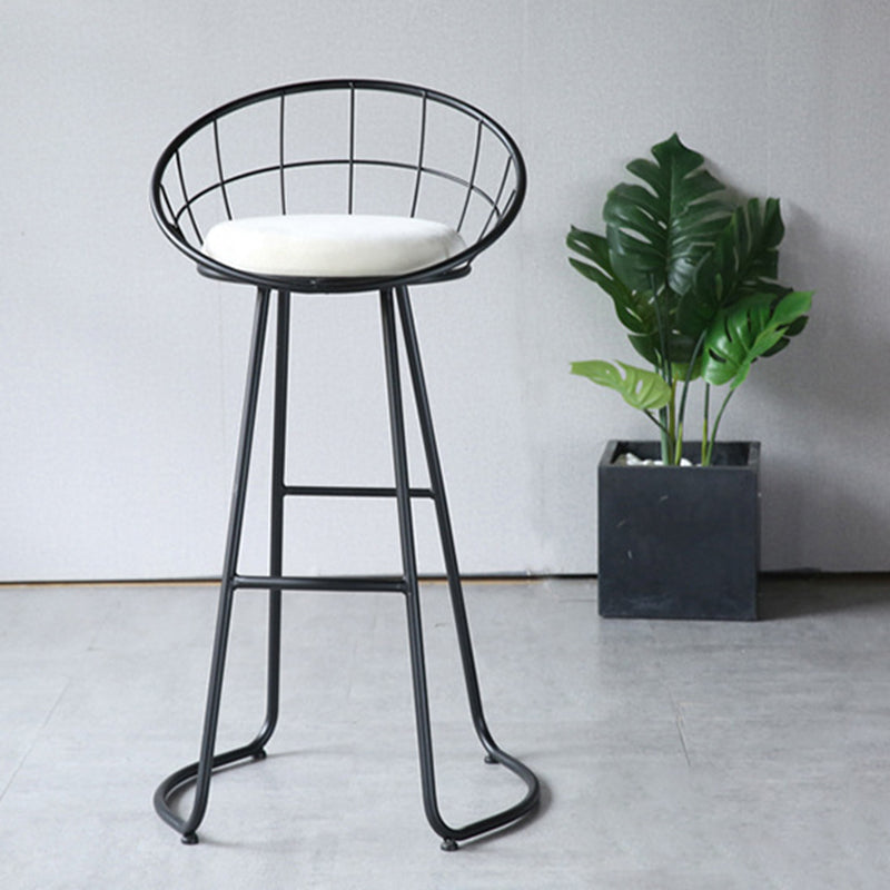 Contemporary Low Back Bar Stools Metal Barstool with Cushion for Bar