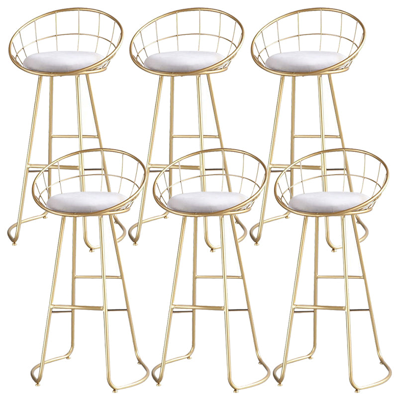 Contemporary Low Back Bar Stools Metal Barstool with Cushion for Bar