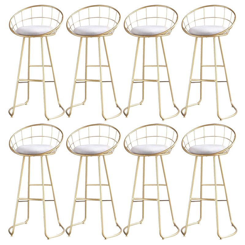 Contemporary Low Back Bar Stools Metal Barstool with Cushion for Bar
