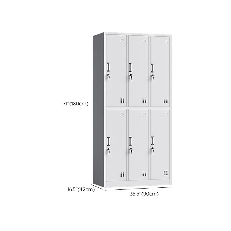 Hinged Door Cabinet for Bathroom Gray Metal Modern Storage Cabinet