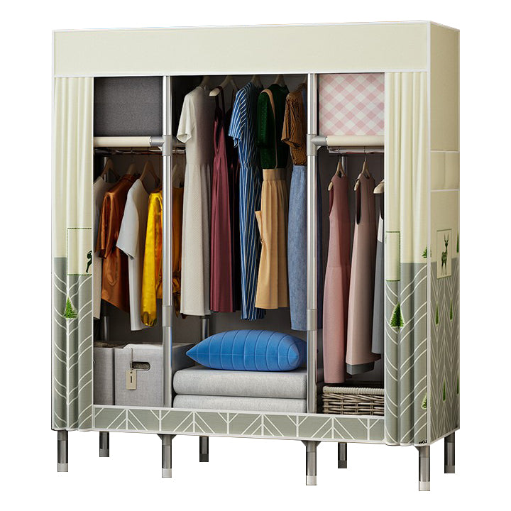 Contemporary Wardrobe Closet with Legs Metal Wardrobe Cabinet