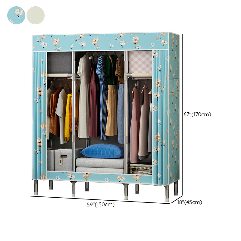 Contemporary Wardrobe Closet with Legs Metal Wardrobe Cabinet