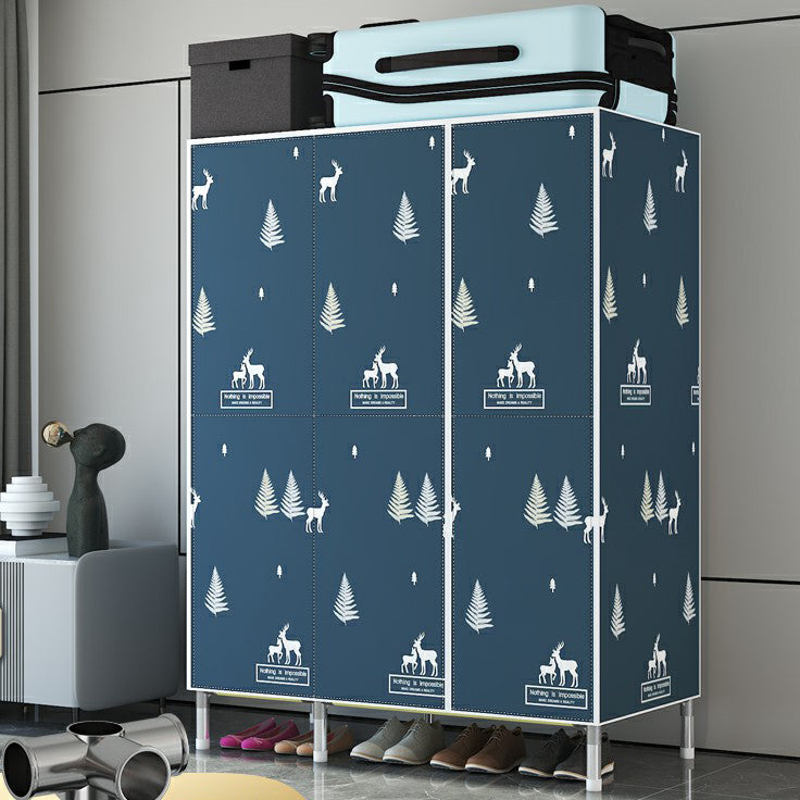 Hinged Steel Wardrobe Armoire Contemporary Wardrobe Closet with Legs