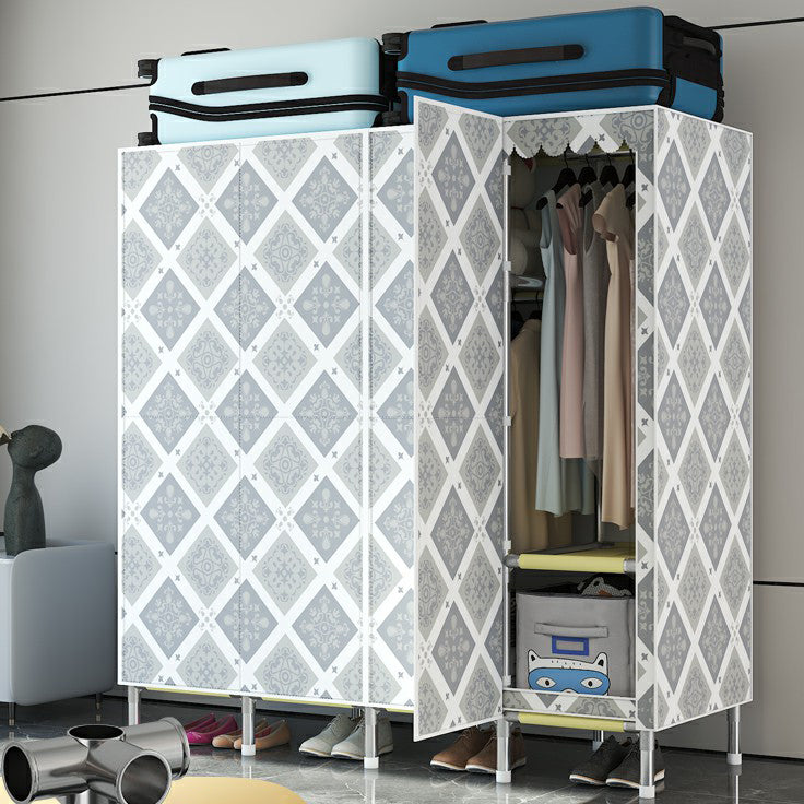 Hinged Steel Wardrobe Armoire Contemporary Wardrobe Closet with Legs