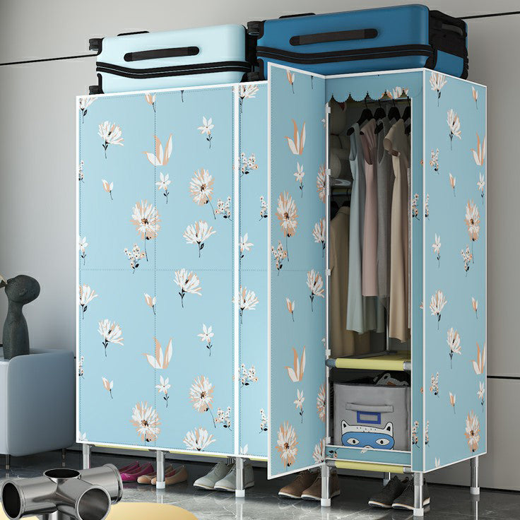 Hinged Steel Wardrobe Armoire Contemporary Wardrobe Closet with Legs