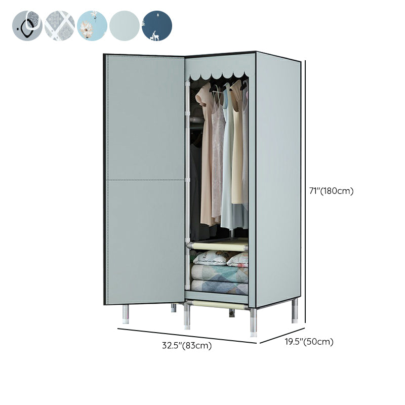 Hinged Steel Wardrobe Armoire Contemporary Wardrobe Closet with Legs