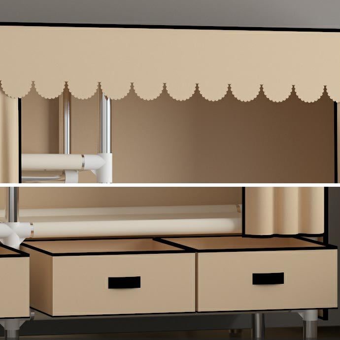 Contemporary Wardrobe Armoire with Drawer Steel Wardrobe Closet