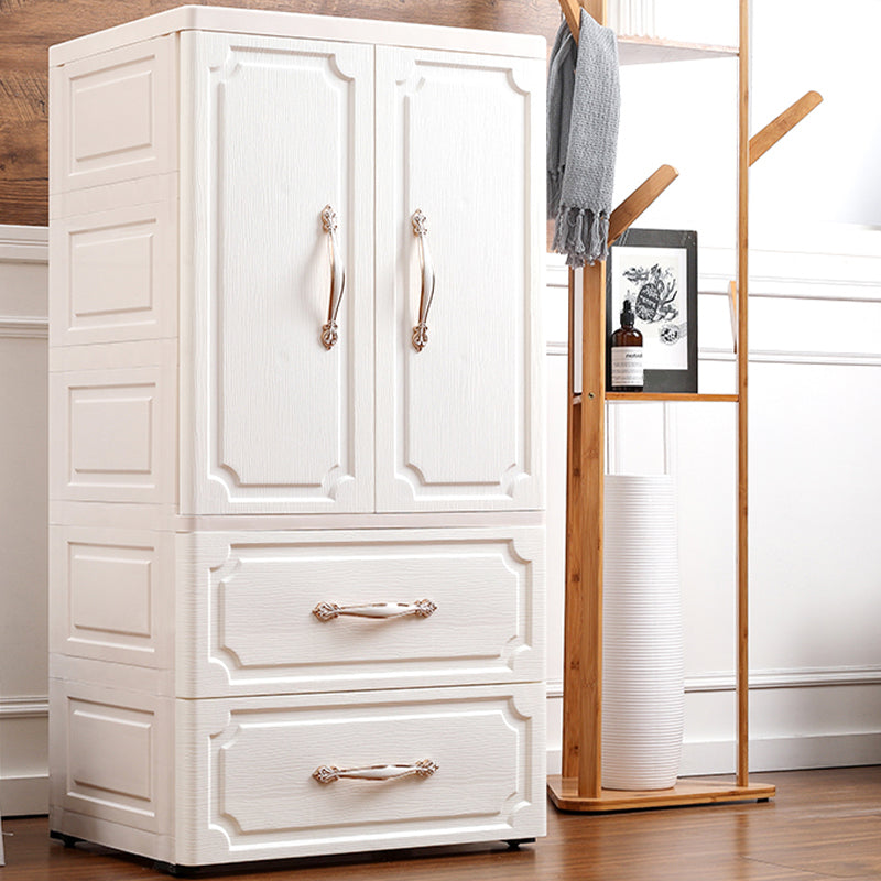 White Plastic Wardrobe Closet Contemporary Wardrobe Armoire for Home