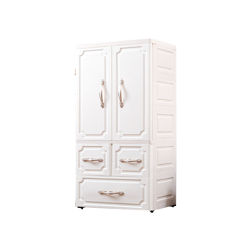 White Plastic Wardrobe Closet Contemporary Wardrobe Armoire for Home