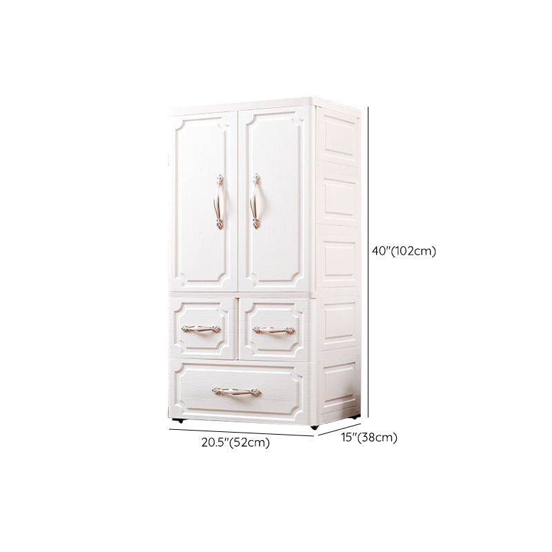 White Plastic Wardrobe Closet Contemporary Wardrobe Armoire for Home