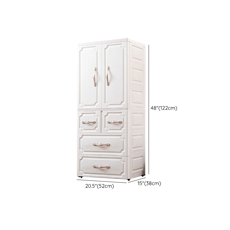 White Plastic Wardrobe Closet Contemporary Wardrobe Armoire for Home