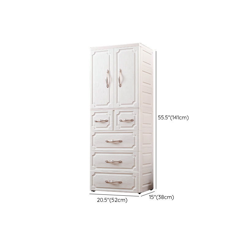 White Plastic Wardrobe Closet Contemporary Wardrobe Armoire for Home