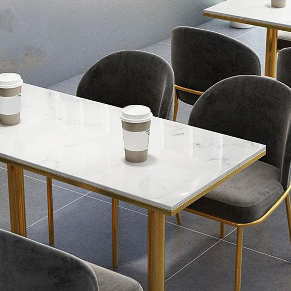Nordic 1/3/5 Pieces Dining Set Rectangle Stone Dining Table for Cafe