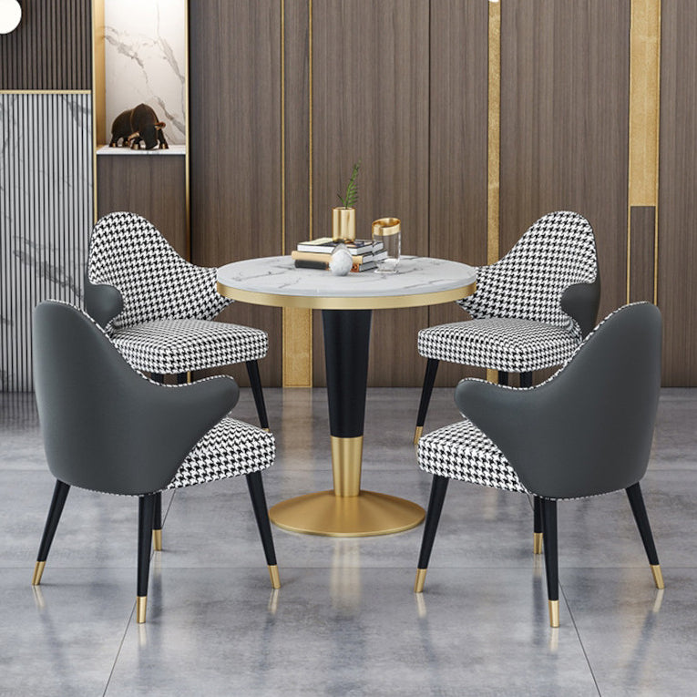 Modern Round Dining Table Set 1/4/5 Pieces Dining Set with Padded Chairs
