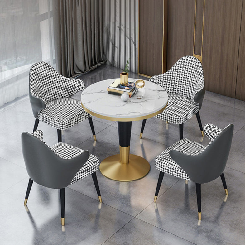 Modern Round Dining Table Set 1/4/5 Pieces Dining Set with Padded Chairs