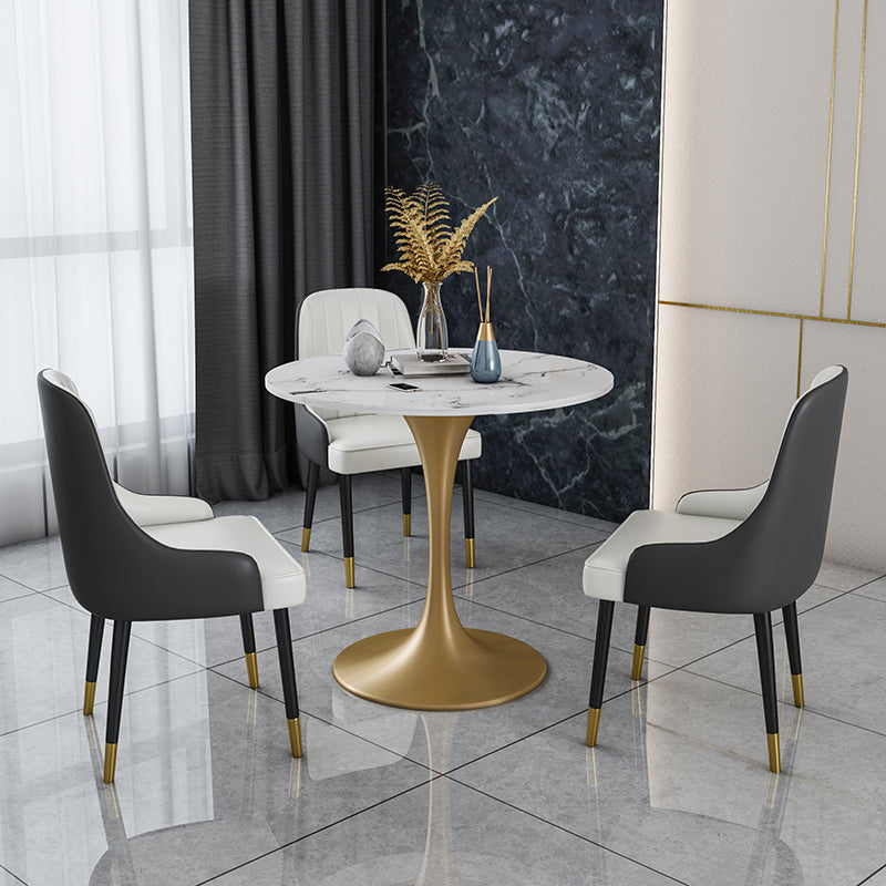 Glam Dinette Set for Dining Room 1/4/5 Pieces Polished Finish Dining Table Set