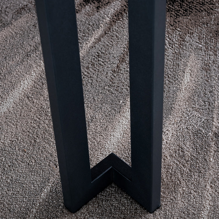 Modern Dining Table Set 1/4/5/9 Pcs Black Sintered Stone Dining Table with Armless Chairs