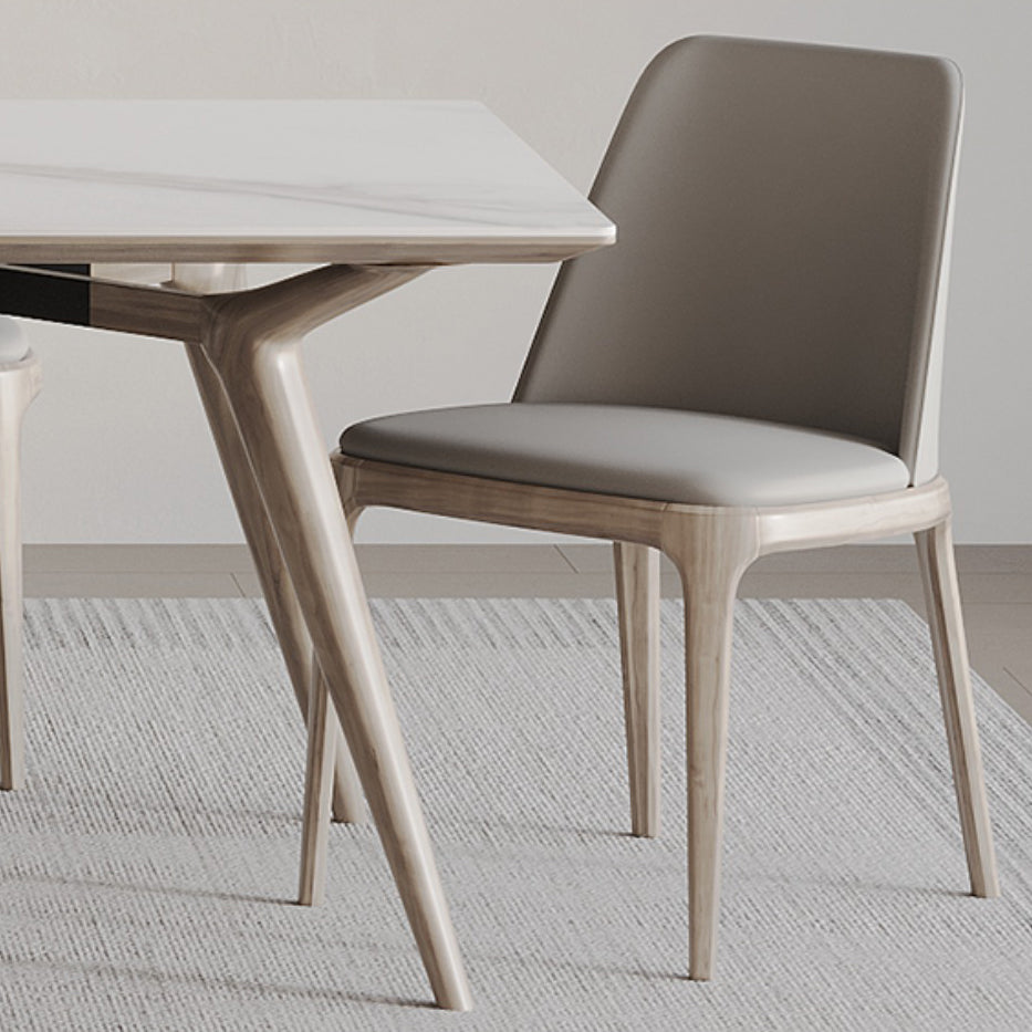 Sintered Stone Dining Set 1/2/5 Pcs Solid Wood Frame Dining Table and Chairs