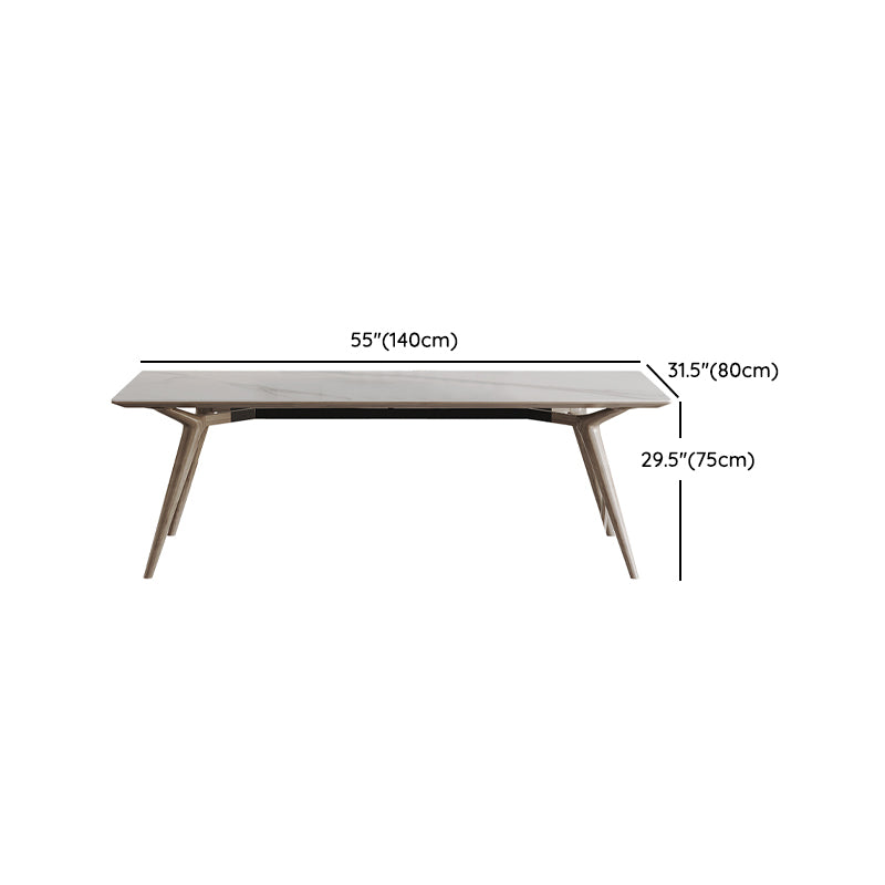 Sintered Stone Dining Set 1/2/5 Pcs Solid Wood Frame Dining Table and Chairs