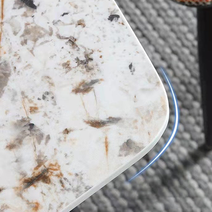 Glam Dinette Set for Dining Room 1/4/6/7 Pieces Glossy White Dining Table Set