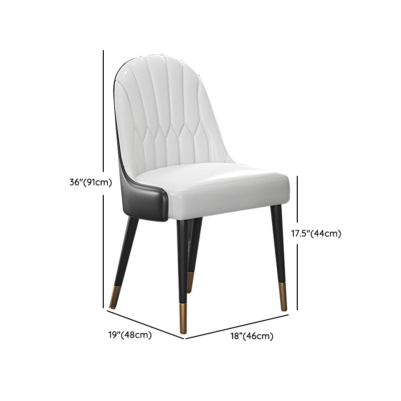 Glam Dinette Set for Dining Room 1/4/6/7 Pieces Glossy White Dining Table Set