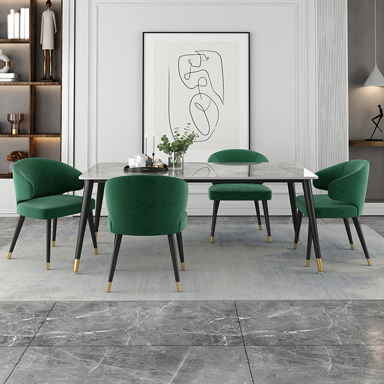 Modern Dining Table Set 1/2/5 Pcs Metal Frame Dining Table and Chairs
