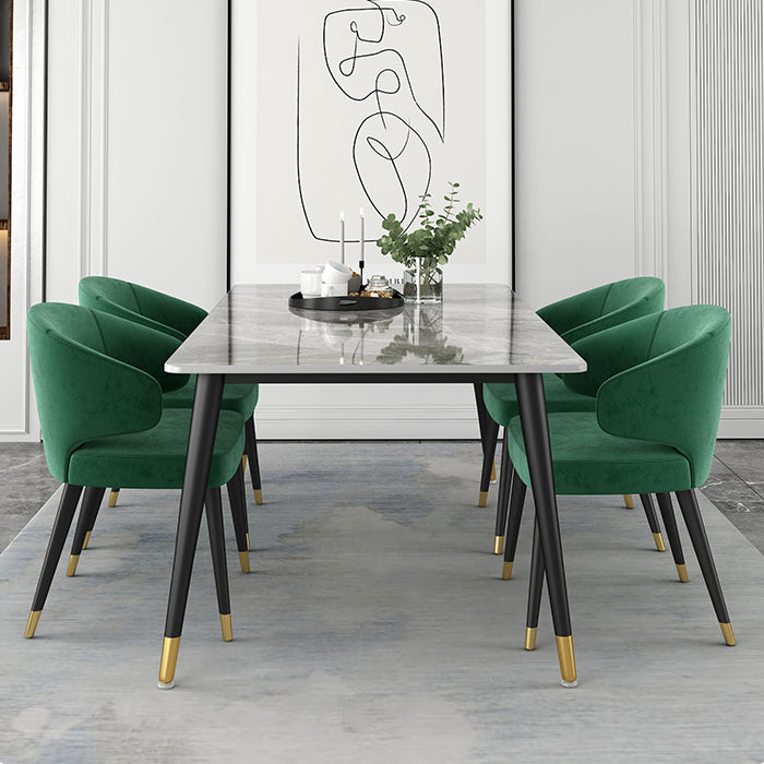 Modern Dining Table Set 1/2/5 Pcs Metal Frame Dining Table and Chairs