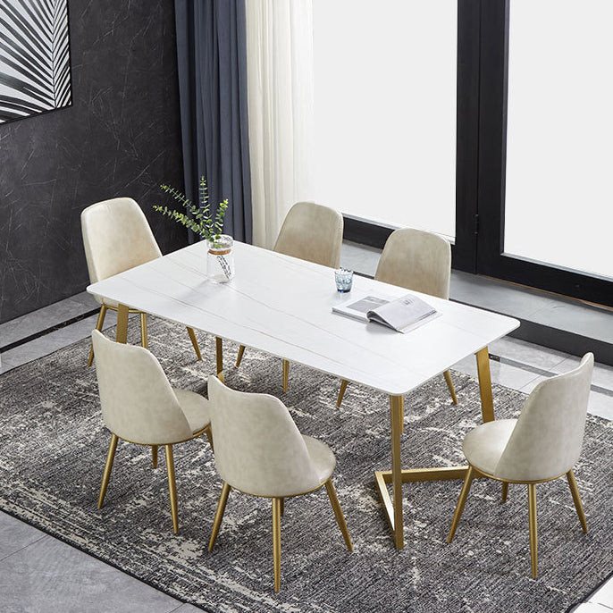 Glossy White Dining Table Set 1/4/5/7 Pieces Glam Dinette Set for Dining Room