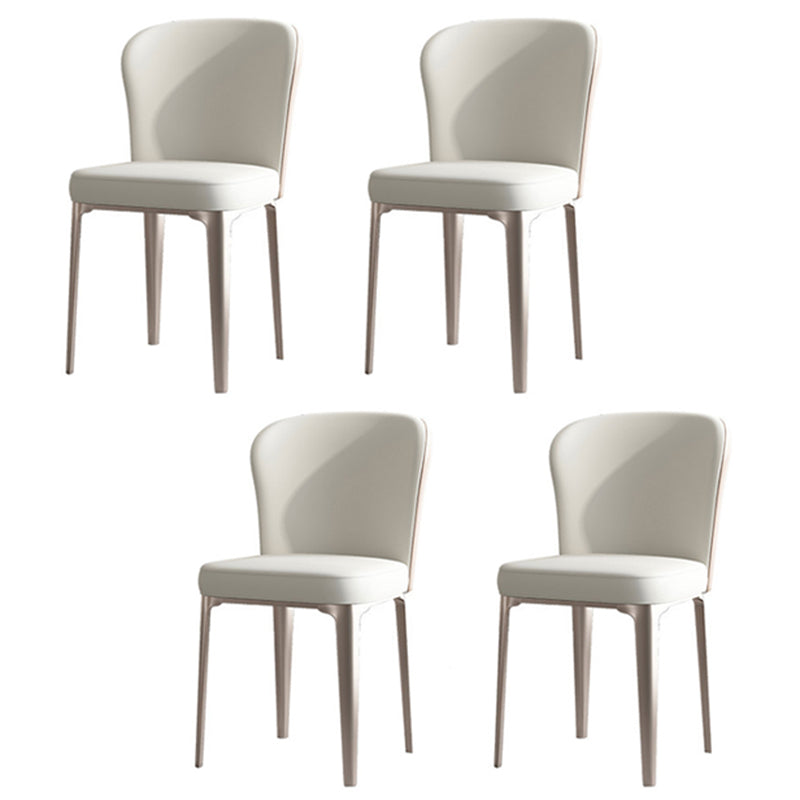 Glam Dinette Set with White Chairs 1/4/5/7 Pieces Glossy White Dining Table Set