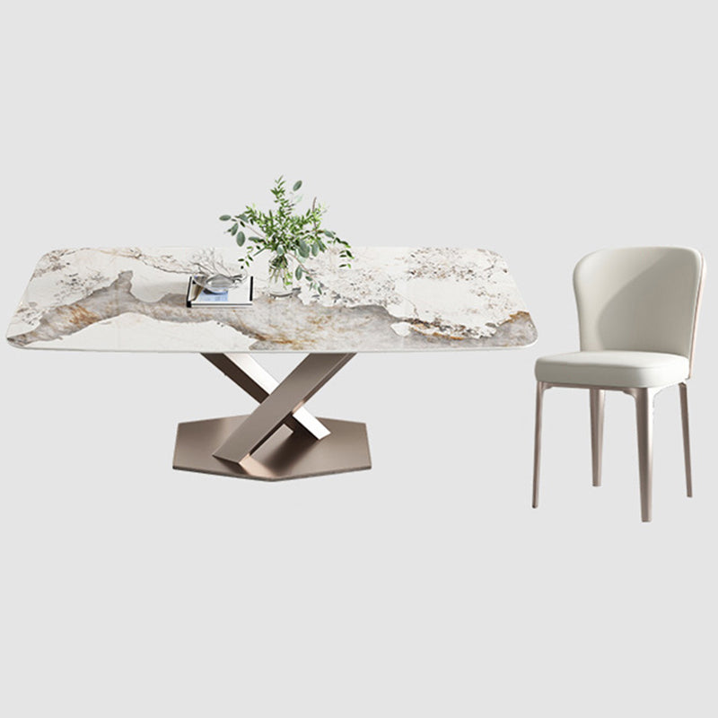 Glam Dinette Set with White Chairs 1/4/5/7 Pieces Glossy White Dining Table Set