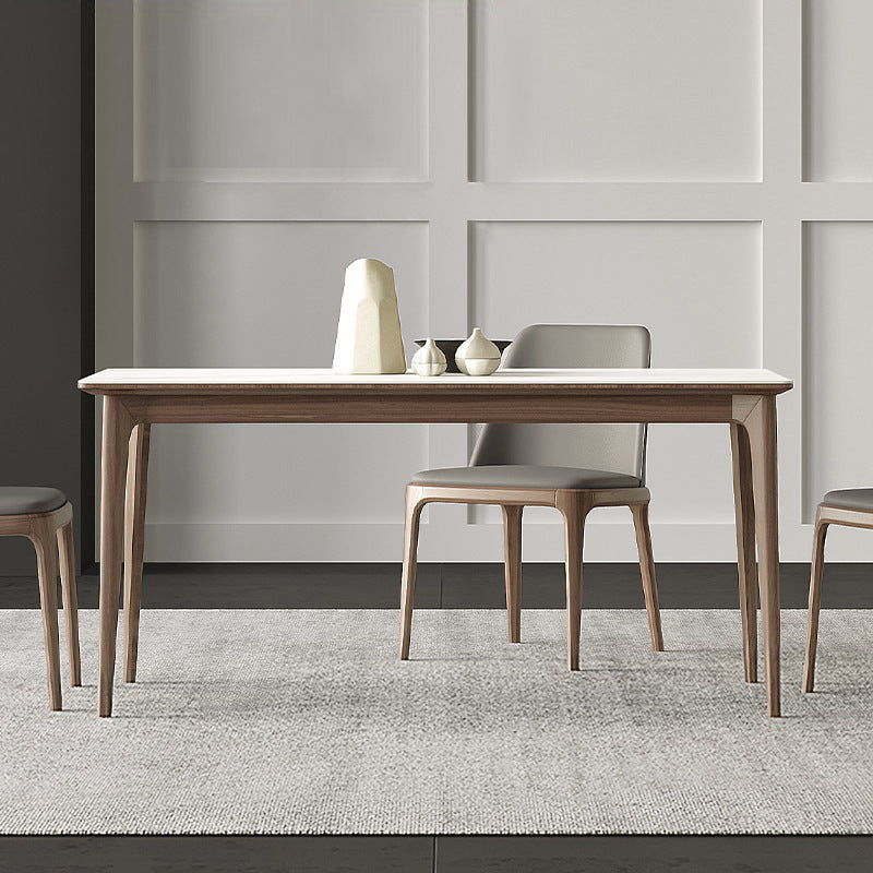 Stone Top Dining Table Set with Ash Wood Frame 1/3/4 Pieces Modern Dinette Set