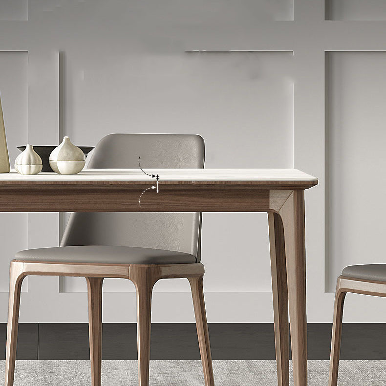 Stone Top Dining Table Set with Ash Wood Frame 1/3/4 Pieces Modern Dinette Set