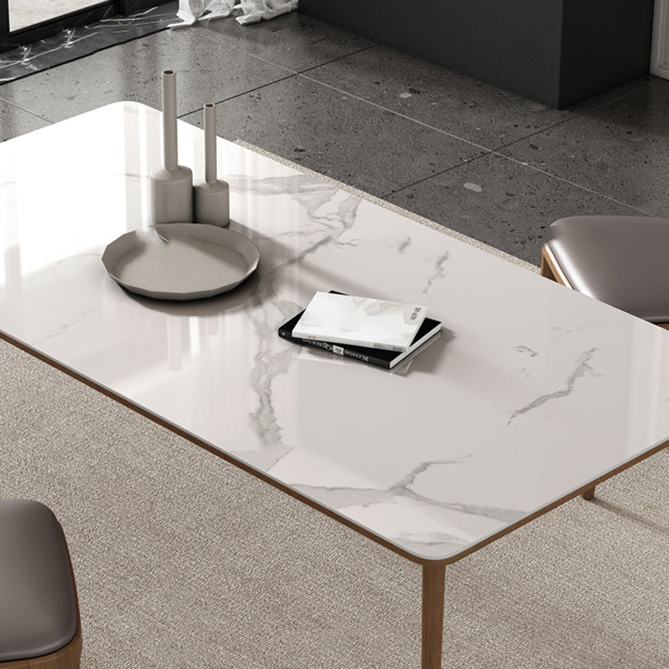 Rectangular Dining Table Set 1/4/5/7 Pieces Dinette Set with Brown Wood Frame