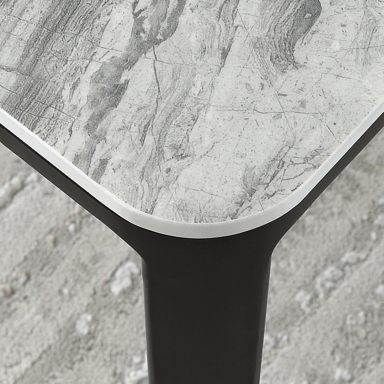 Glossy Gray Stone Dining Table Set 1/4/5/7 Pieces Modern Dinette Set for Kitchen