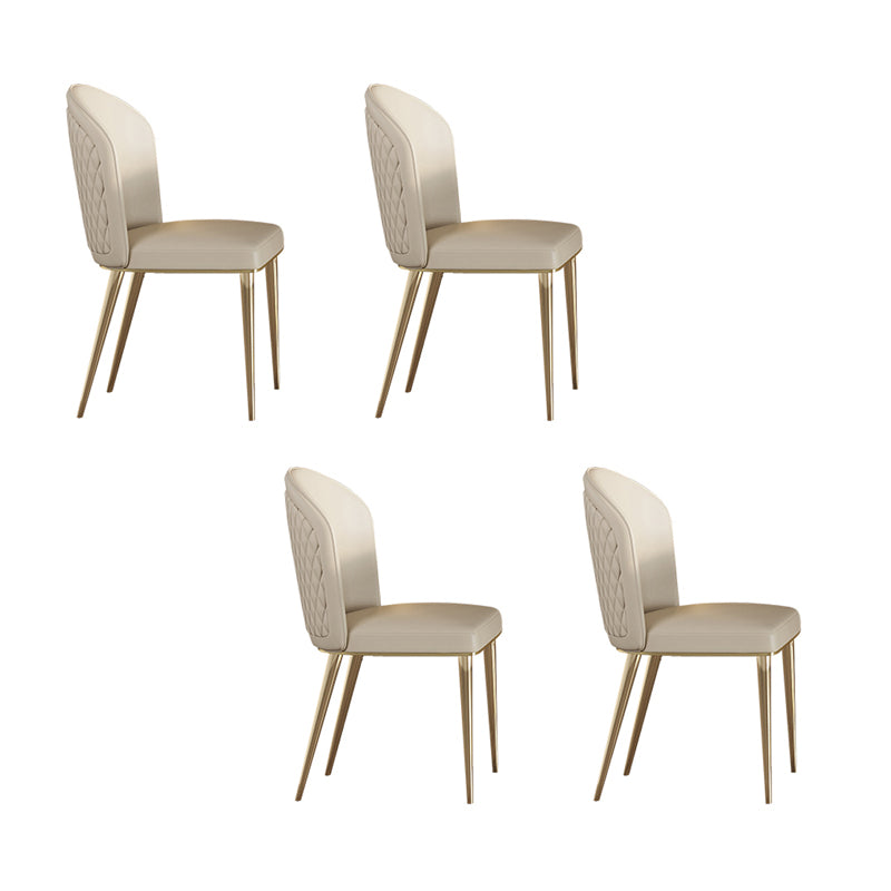 Glam Dining Table Set 1/4/5/7 Pcs Stone Dining Table with Armless Chairs