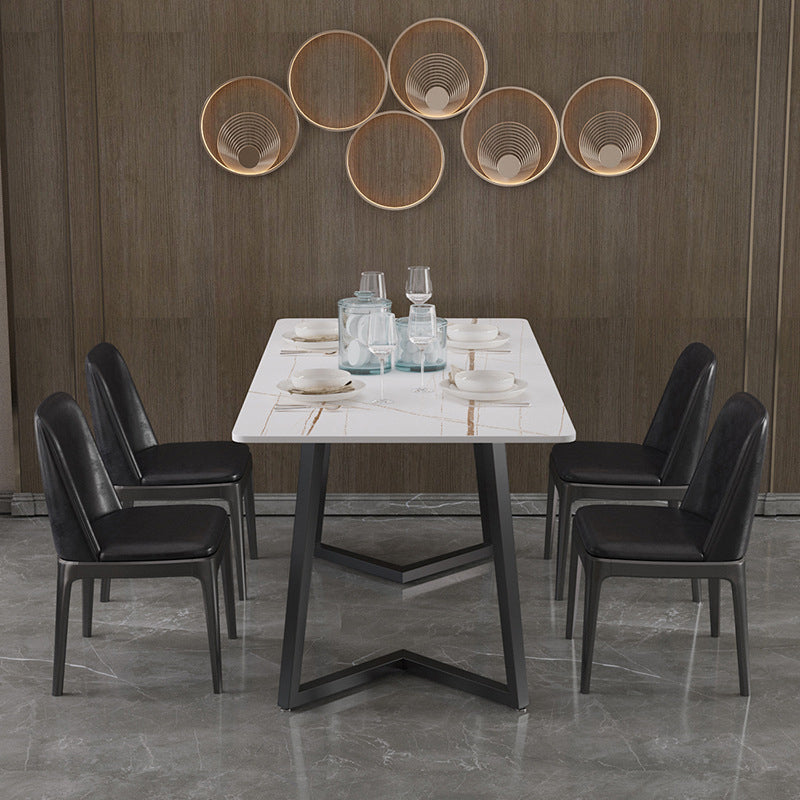 Polished Finish Dinette Set with Black Chairs 1/4/5/7 Pieces Glam Dining Table Set