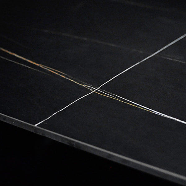 Polished Finish Dinette Set with Black Chairs 1/4/5/7 Pieces Glam Dining Table Set