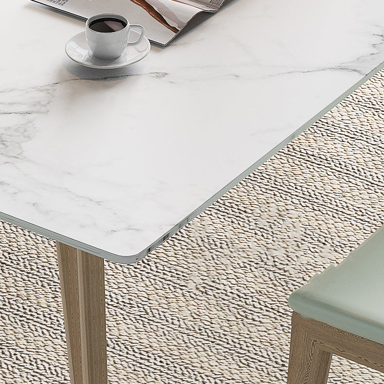 Matte Finish Dining Table Set with Wooden Frame 1/4/5/7 Pieces Glam Dinette Set for Home