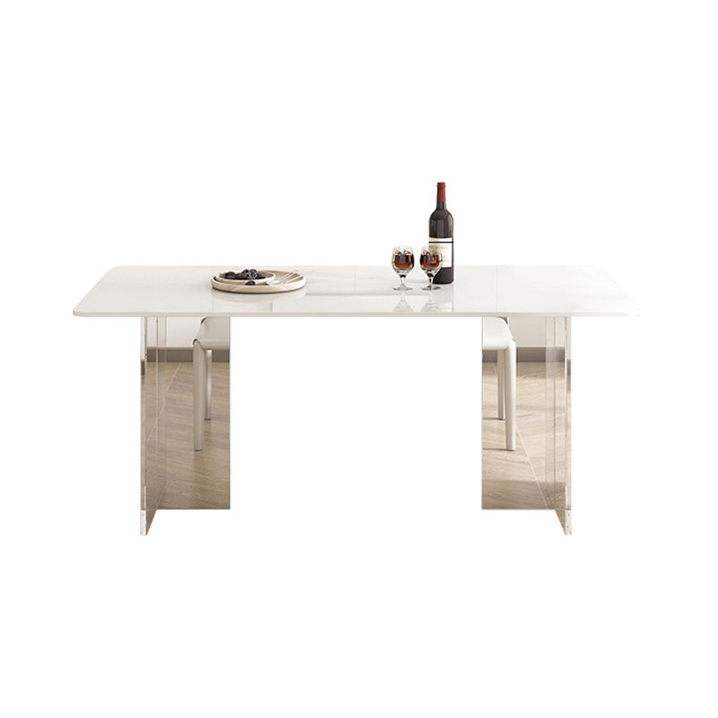 Modern Dining Table Set 1/4/5/7 Pcs Sintered Stone Top Dining Table with Armless Chairs