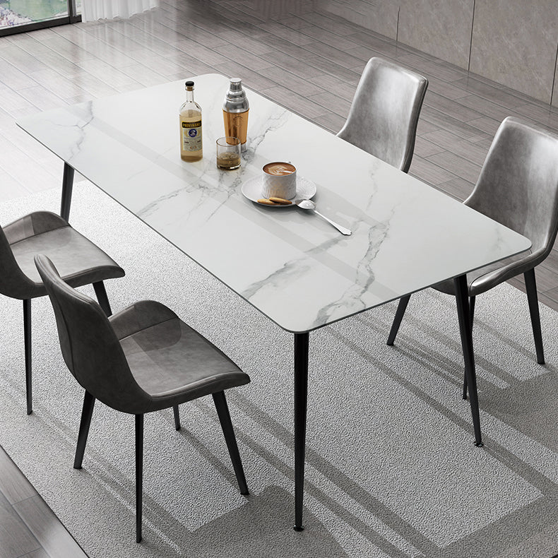 Sintered Stone Dining Table Set 1/5 Pcs Rectangle Dining Table with Armless Chairs