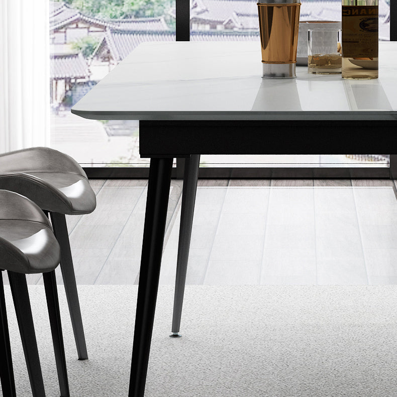 Sintered Stone Dining Table Set 1/5 Pcs Rectangle Dining Table with Armless Chairs