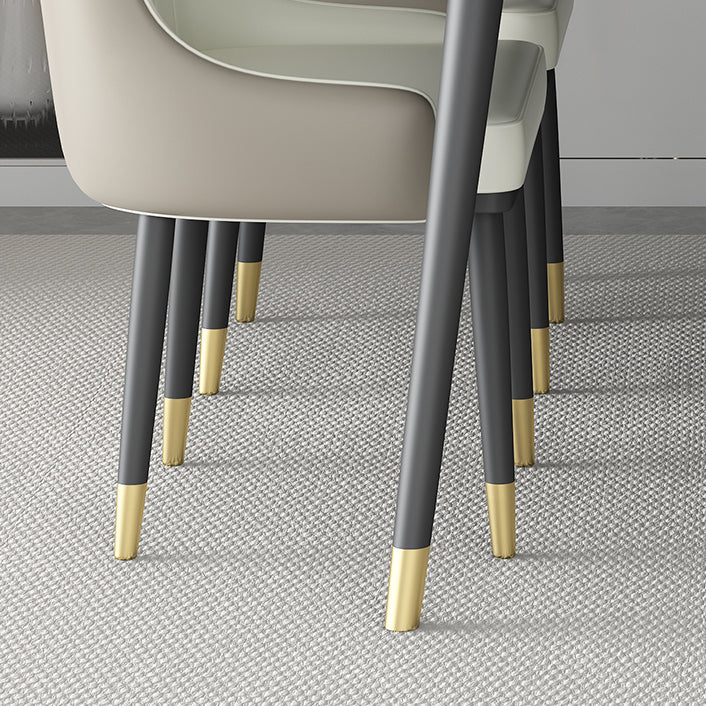 Rectangle Dining Table Set 1/5/7 Pcs Sintered Stone Dining Table with Upholstered Chairs