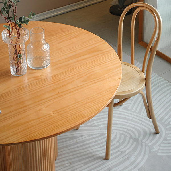 Round Dining Table Set 1/2/5/7 Pcs Pine Solid Wood Dining Table and Chairs