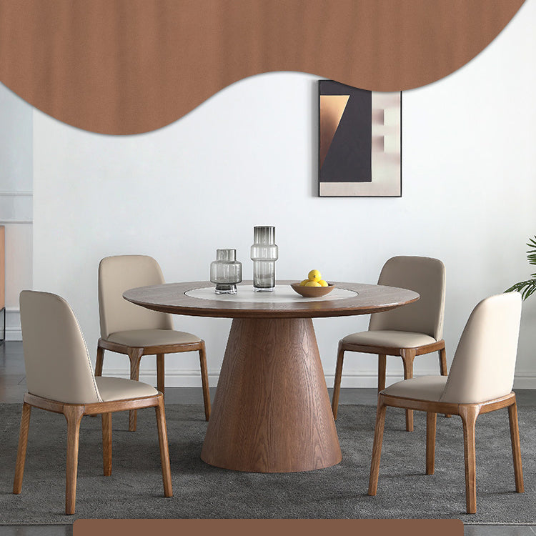 Solid Wood Dining Table Set 1/4/5/7 Pcs Round Dining Table and Armless Chairs