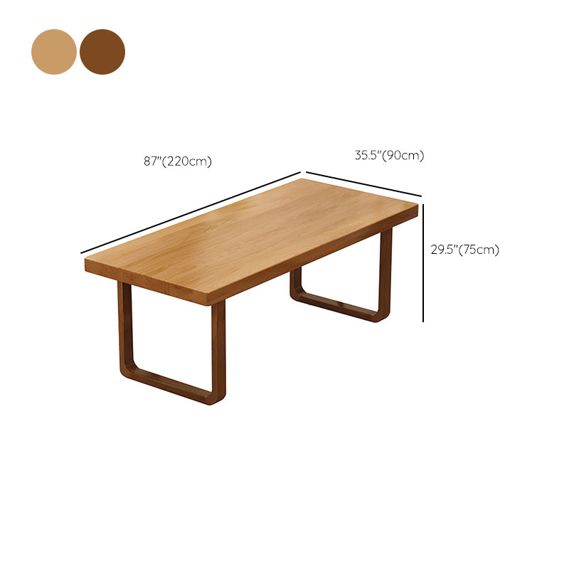 Modern Dining Set 1/5/7 Pcs Solid Wood Dining Table and Chairs in Brown