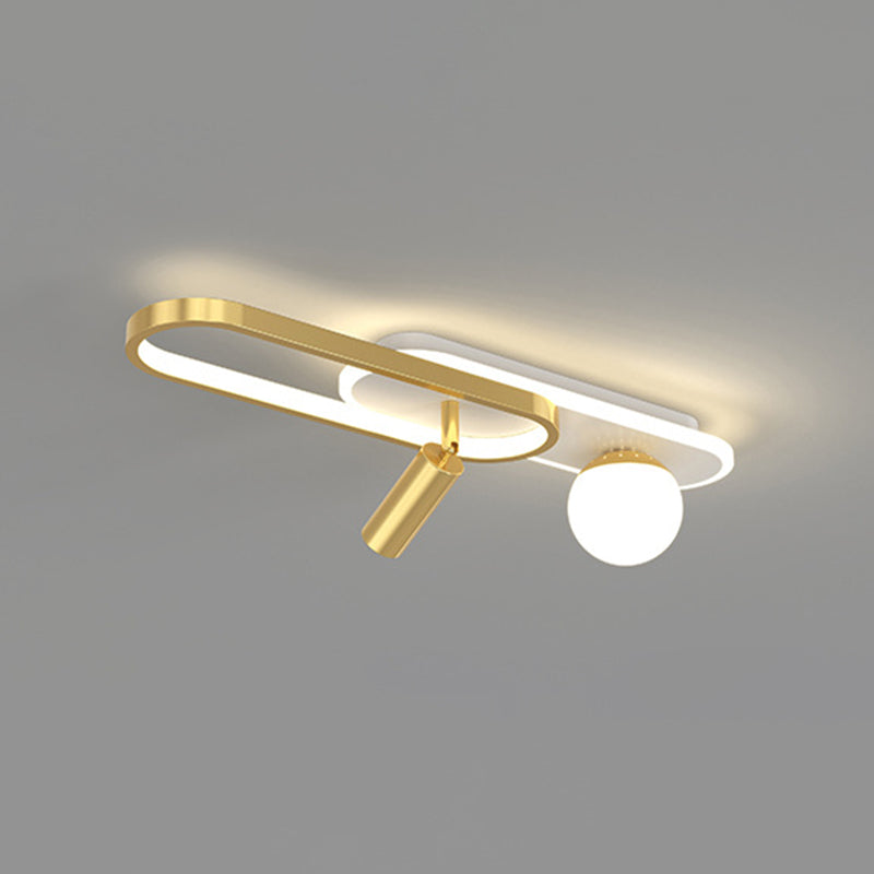 Linear Flush Mount Light Fixture Modern Metal Flush Light for Living Room
