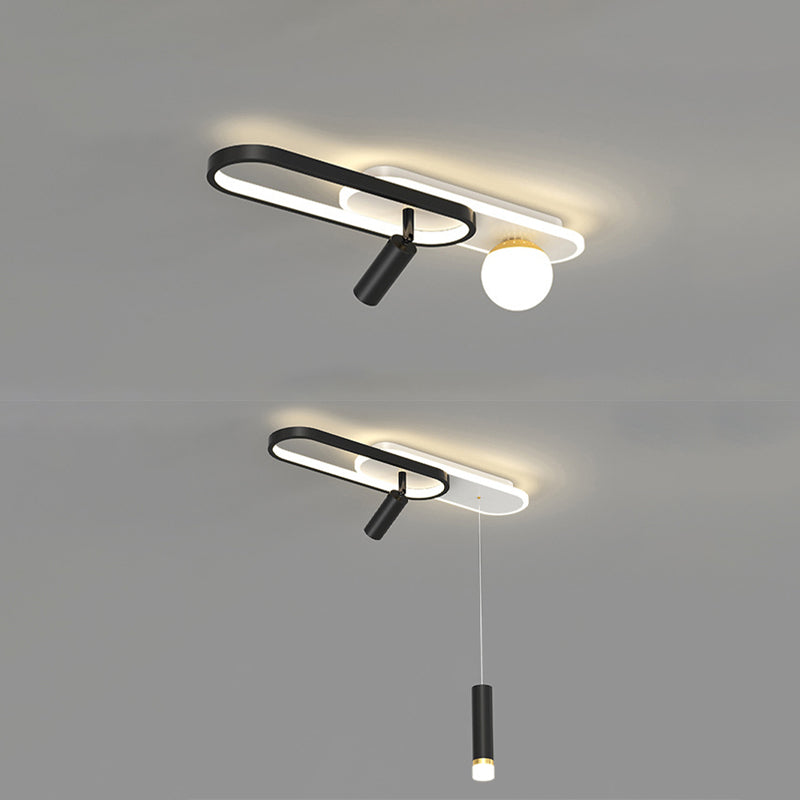 Linear Flush Mount Light Fixture Modern Metal Flush Light for Living Room